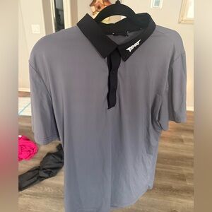 PXG Gents Athletic Fit Gray Tech Polo Shirt Grey Mens Size Medium